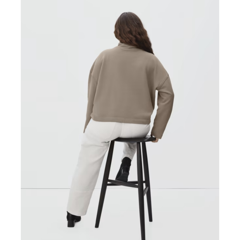 Everlane Taupe Funnel-Neck Sweatshirt - Picture 2 of 9